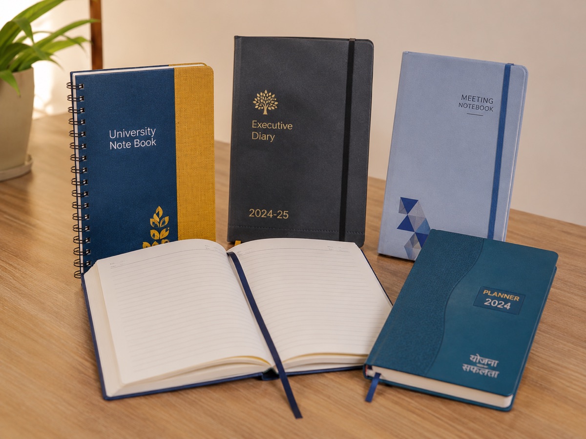 Customised notebooks and diaries