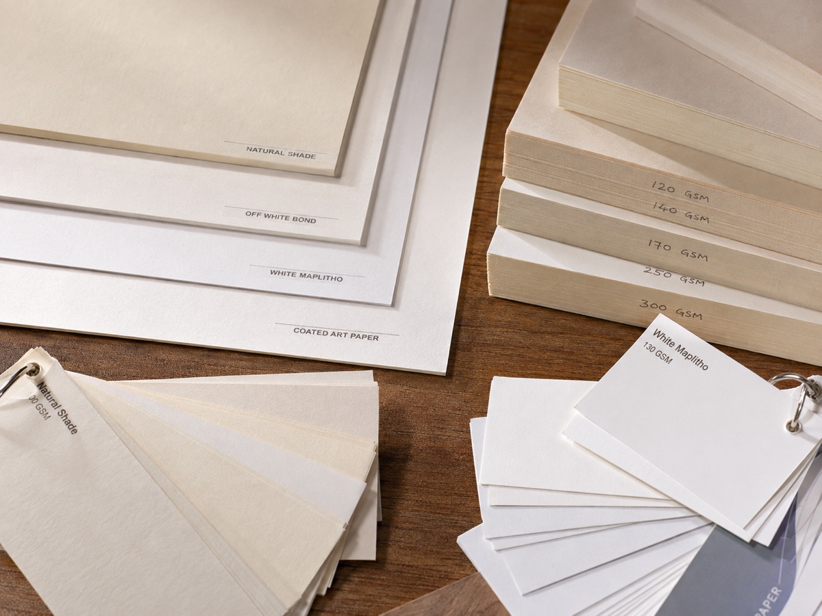 Text paper stock and shade